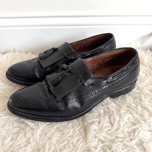 Allen Edmonds Kiltie Black Leather Wingtip Tassel Loafer | Size 10D